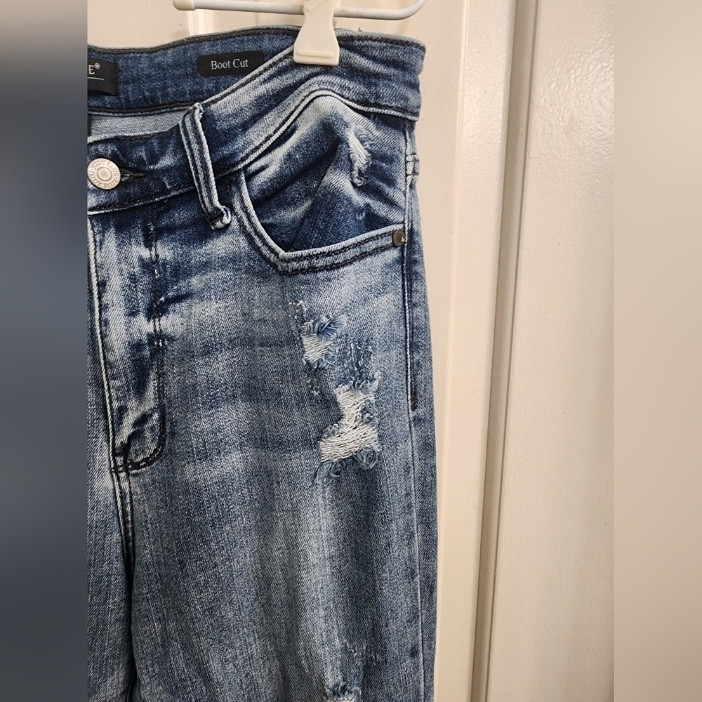 Judy Blue Bootcut Stretch Denim Jeans Distressed Size 11/30 - Picture 7 of 10